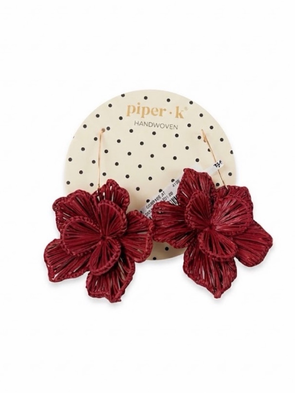 NWT ⚜️🌺⚜️ Piper K Handwoven Raffia Floral Earrings